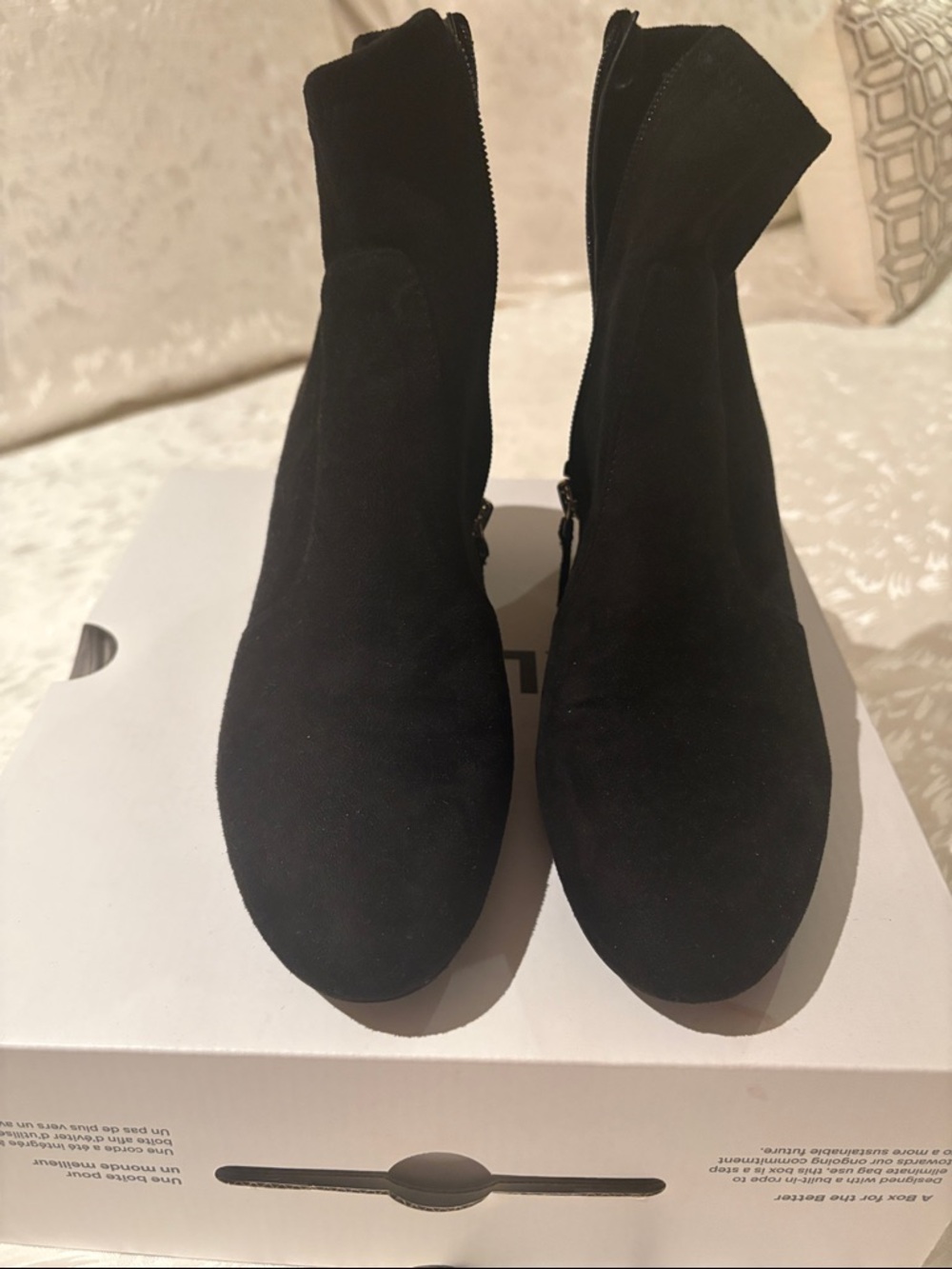 Women's Black Faux Suede Boots
